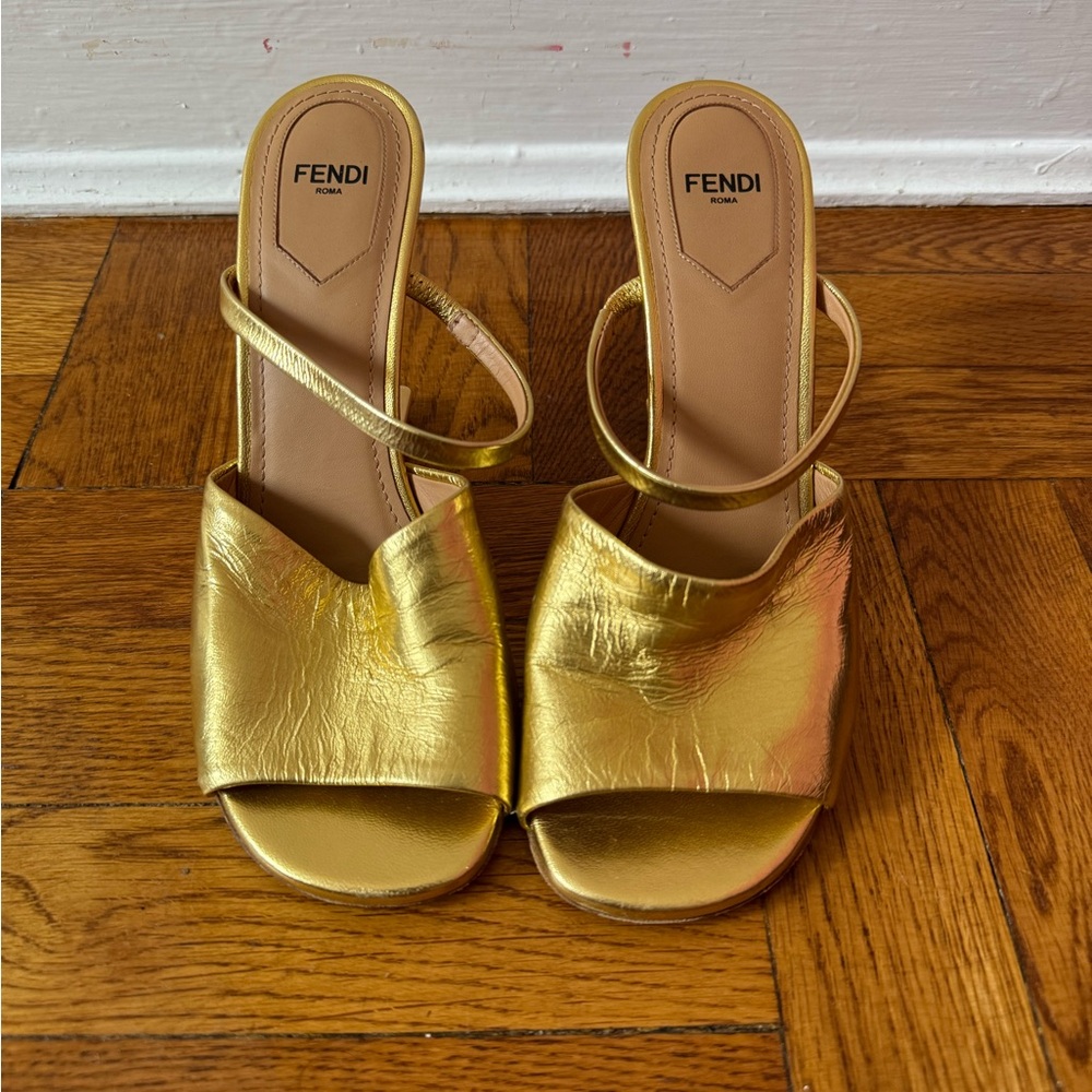 Fendi first Gold Heeled Sandals